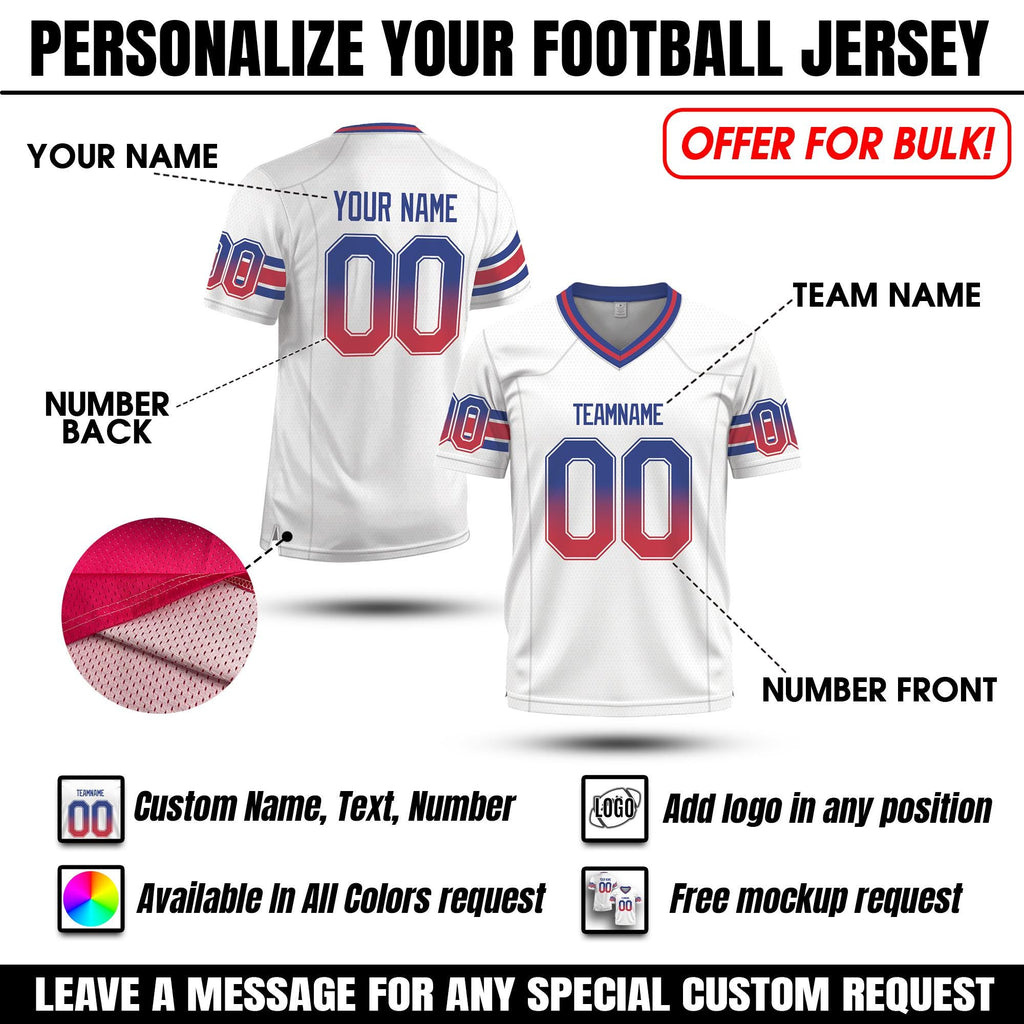 Personalized Gradient Football Jersey with Player Name Number, Customized Team Shirt for Football Lovers, Game Day Outfit Gift for him