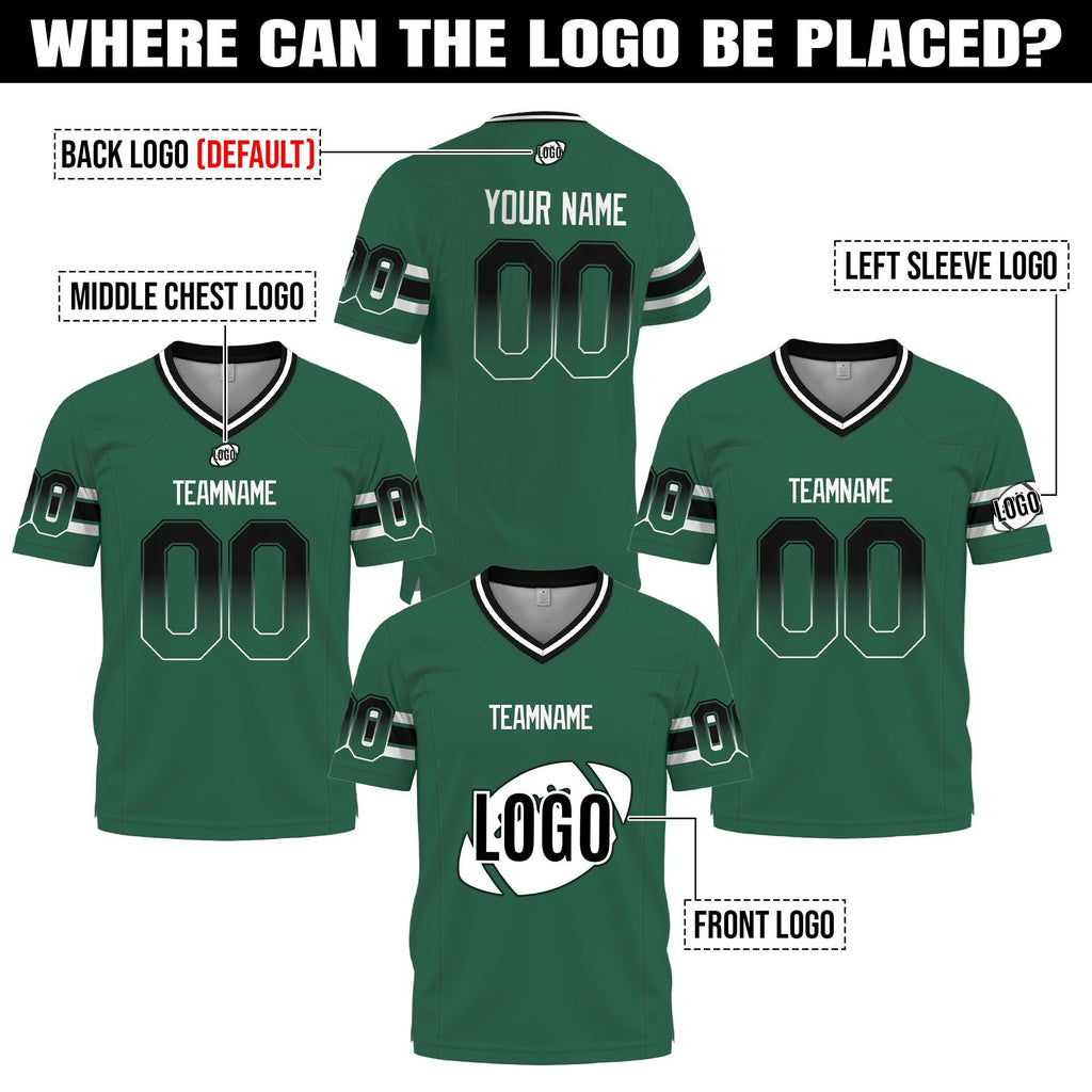 Personalized Gradient Football Jersey Game Day Family Matching Outfit, Customized Team Shirt with Player Name Number, Birthday Gift for him