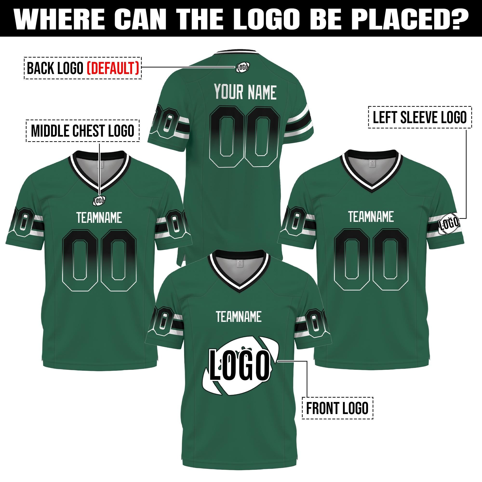 Personalized Gradient Football Jersey Game Day Family Matching Outfit, Customized Team Shirt with Player Name Number, Birthday Gift for him