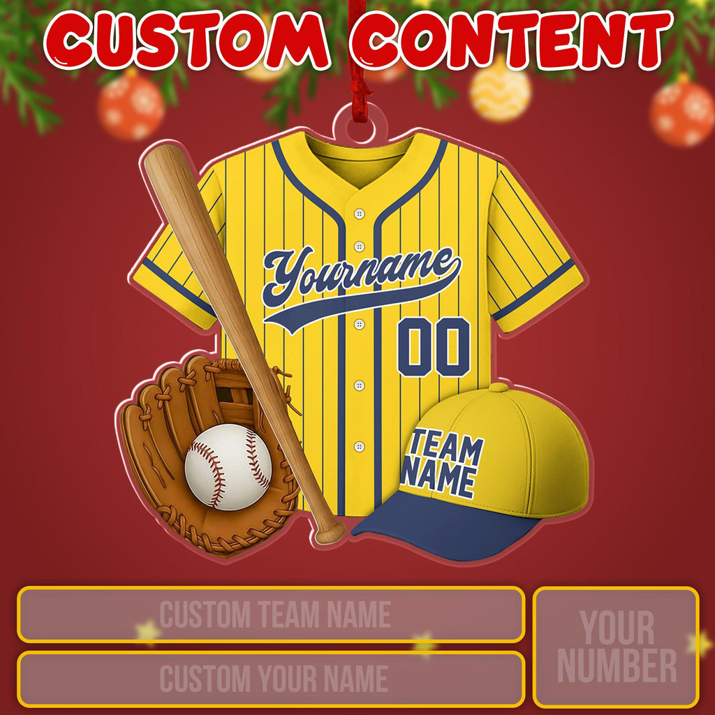 Personalized Name & Number Christmas Ornament, Custom Baseball Acrylic Ornament 2025, Sports Keepsake for Boys, Baseball Player Team Gift