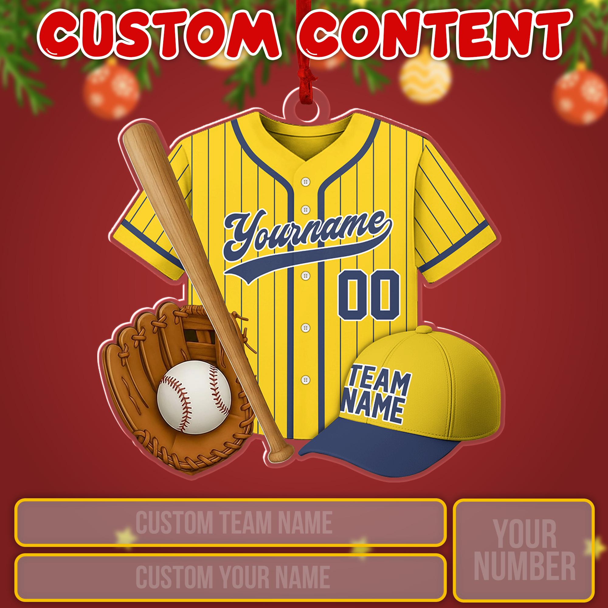 Personalized Name & Number Christmas Ornament, Custom Baseball Acrylic Ornament 2025, Sports Keepsake for Boys, Baseball Player Team Gift