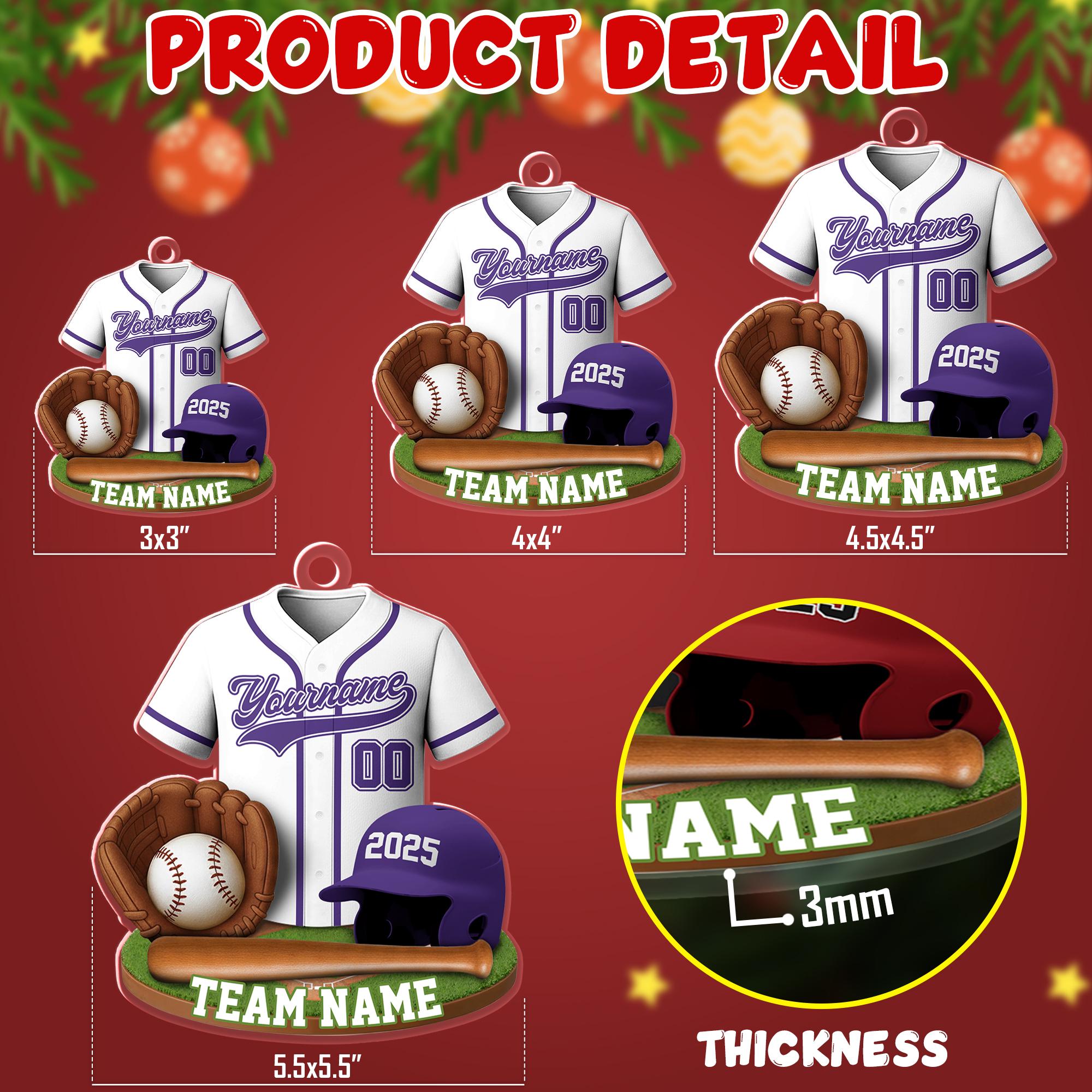 Personalized Baseball Acrylic Ornament 2025 - Custom Name & Number