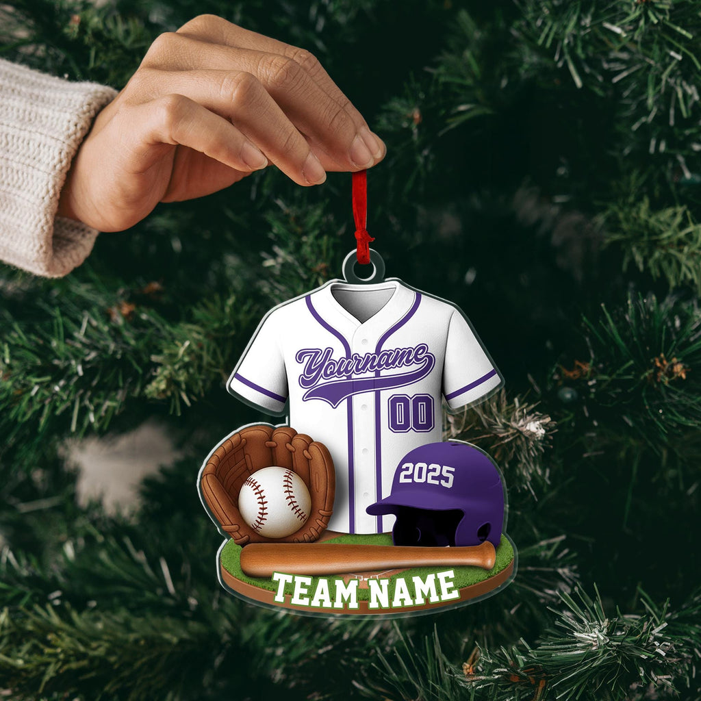 Personalized Baseball Acrylic Ornament 2025 - Custom Name & Number