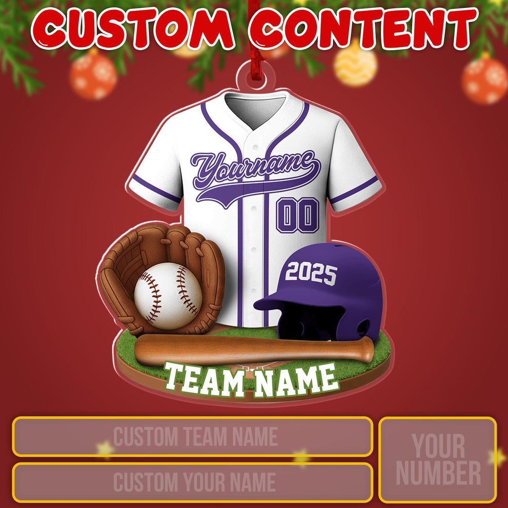 Personalized Baseball Acrylic Ornament 2025 - Custom Name & Number