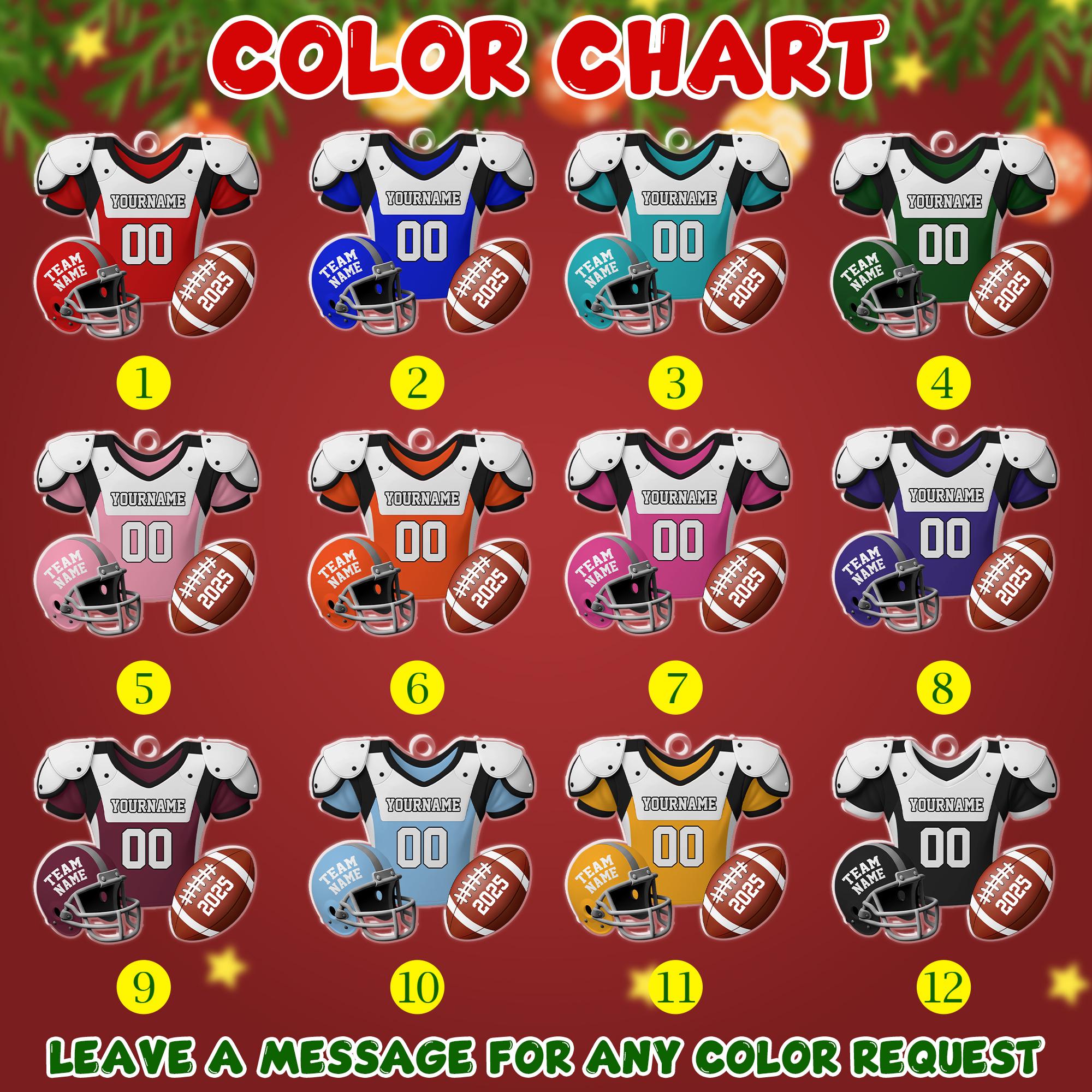 Custom Name & Number Football Acrylic Ornament: Christmas Tree Decorations