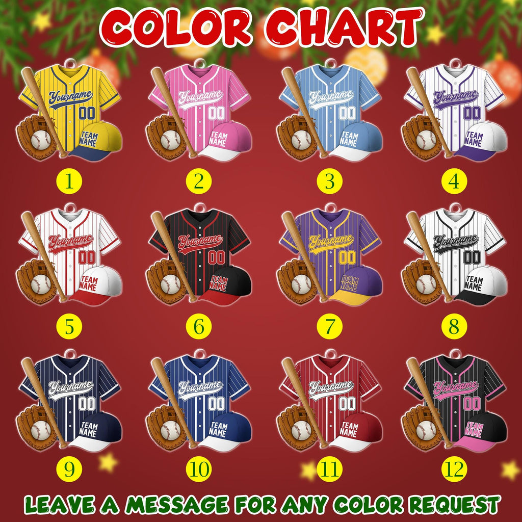 Personalized Name & Number Christmas Ornament, Custom Baseball Acrylic Ornament 2025, Sports Keepsake for Boys, Baseball Player Team Gift