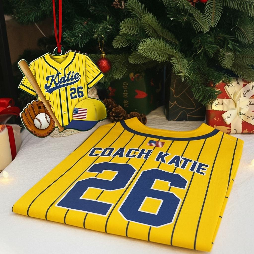 Personalized Name & Number Christmas Ornament, Custom Baseball Acrylic Ornament 2025, Sports Keepsake for Boys, Baseball Player Team Gift