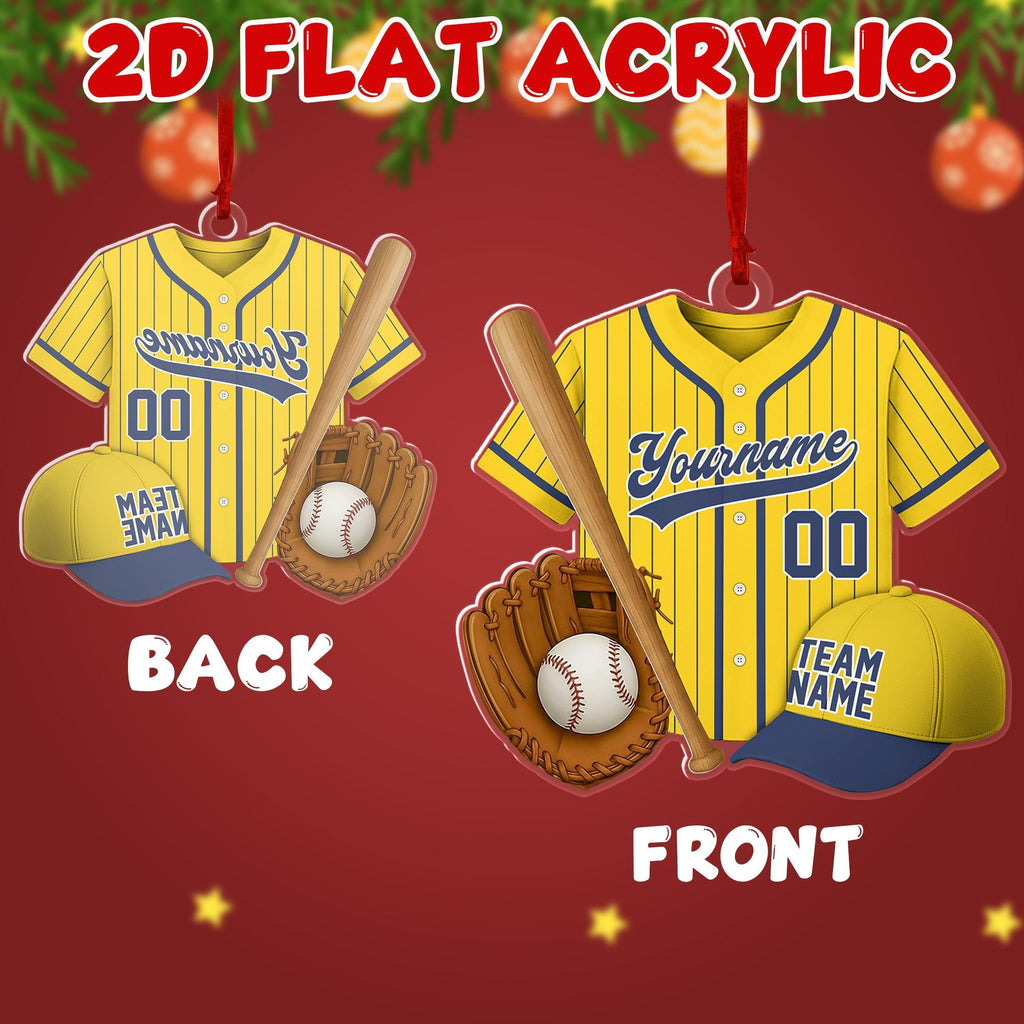 Personalized Name & Number Christmas Ornament, Custom Baseball Acrylic Ornament 2025, Sports Keepsake for Boys, Baseball Player Team Gift