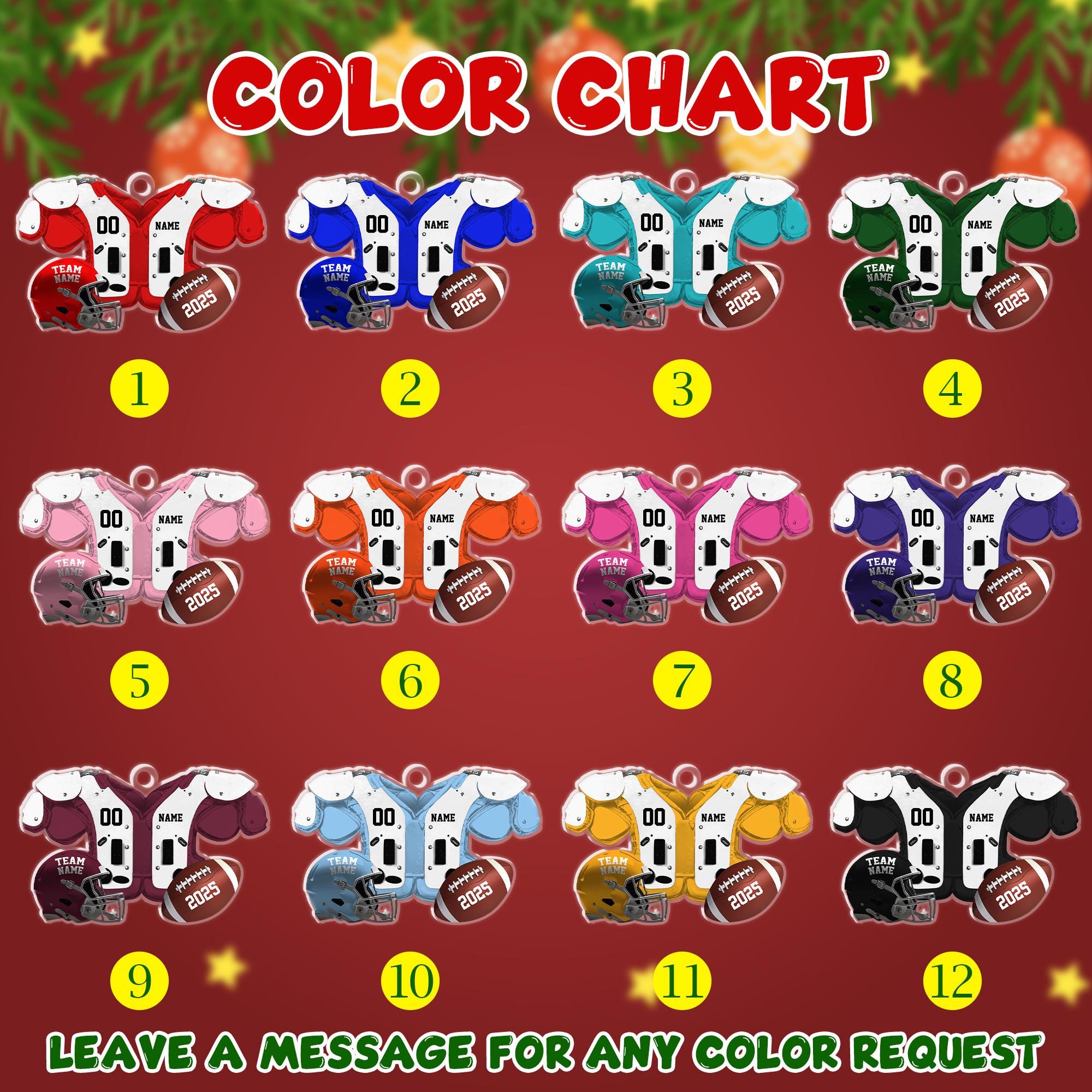 Custom Name Number Football Acrylic Ornament 2025: Custom Jersey & Helmet Keepsake