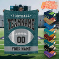 Personalized Team Football Blanket for Adult Kid Dog, Custom Name Number Logo Blanket Gift for Boys, Football Fan Gift, Football Decor