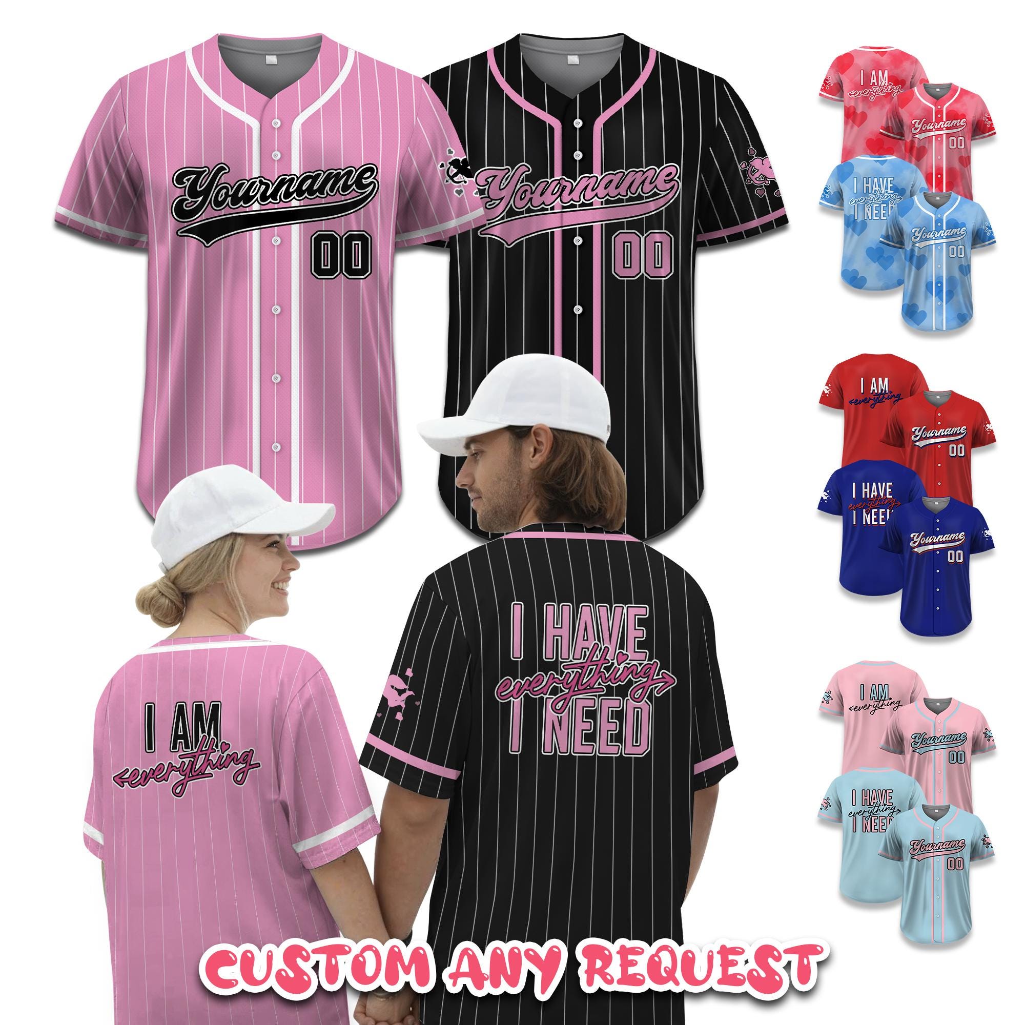 Custom Name Number Valentine Baseball Jersey for Women Men, Custom Valentine Gift Baseball Shirt For Him Her Boys, Matching Valentine Shirt