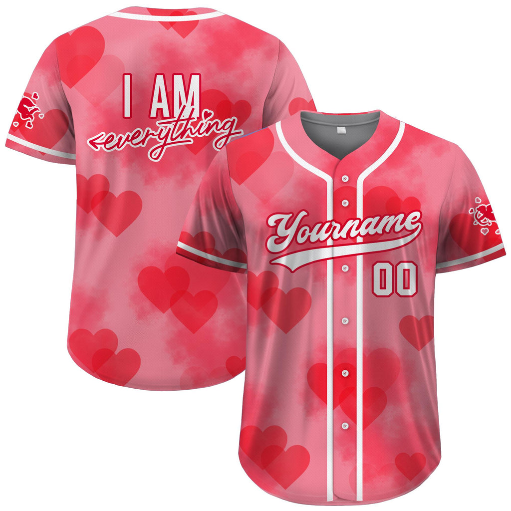 Custom Name Number Valentine Baseball Jersey for Women Men, Custom Valentine Gift Baseball Shirt For Him Her Boys, Matching Valentine Shirt