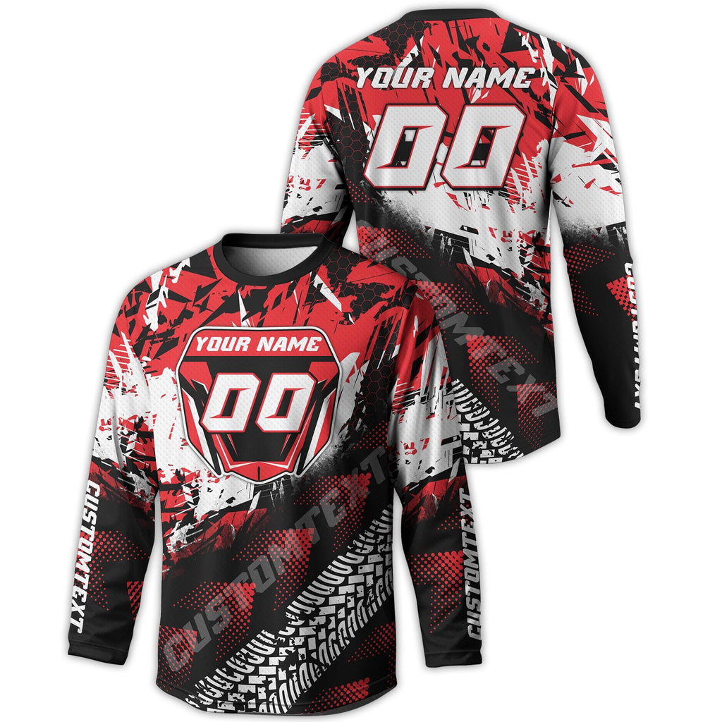 Personalized Name Number Motocross Jersey for Adult Youth, Custom MX Racing Shirt, Biker Long Sleeve Motocross Rider Gift, Racing Team Shirt