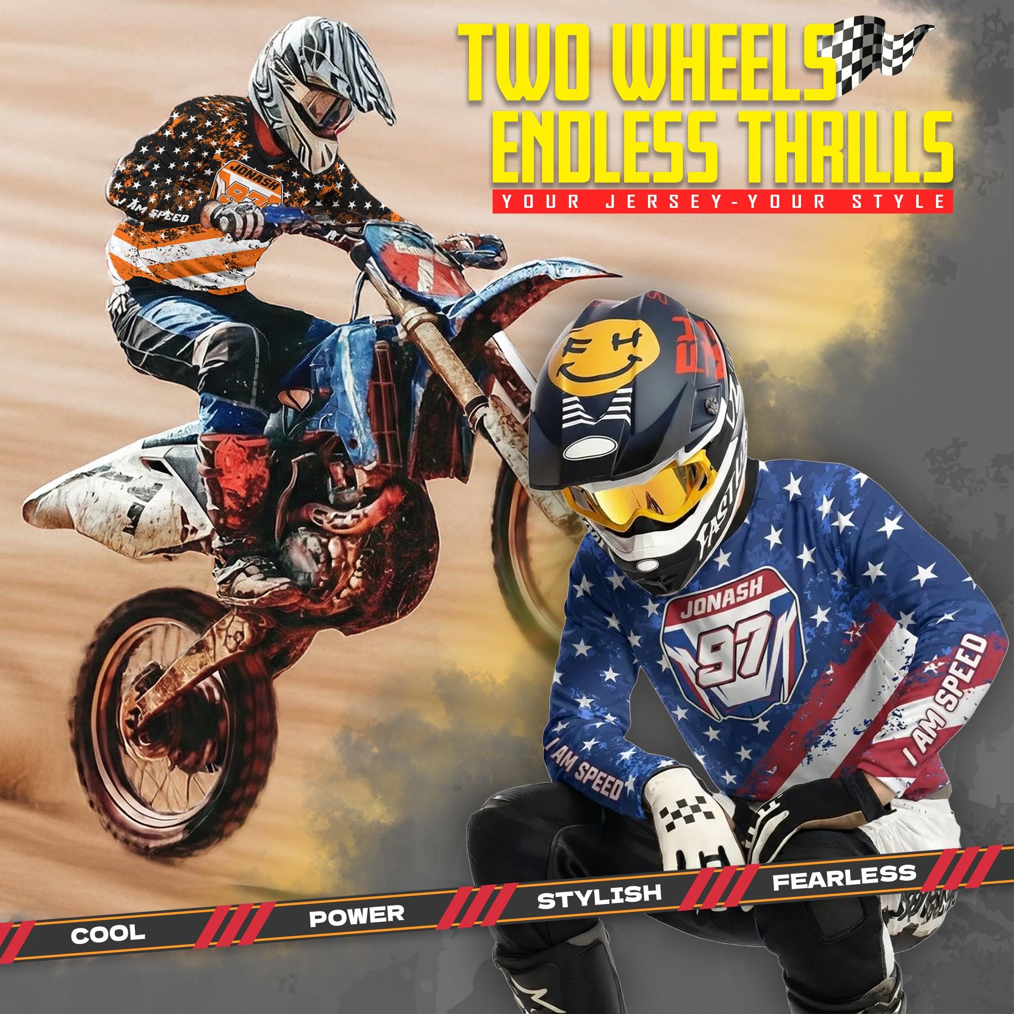 Custom American Flag Motocross Long Sleeve Shirt for Adult Youth, Custom Dirt Bike Racing Motocross Jersey Gift, Racing Team Shirts