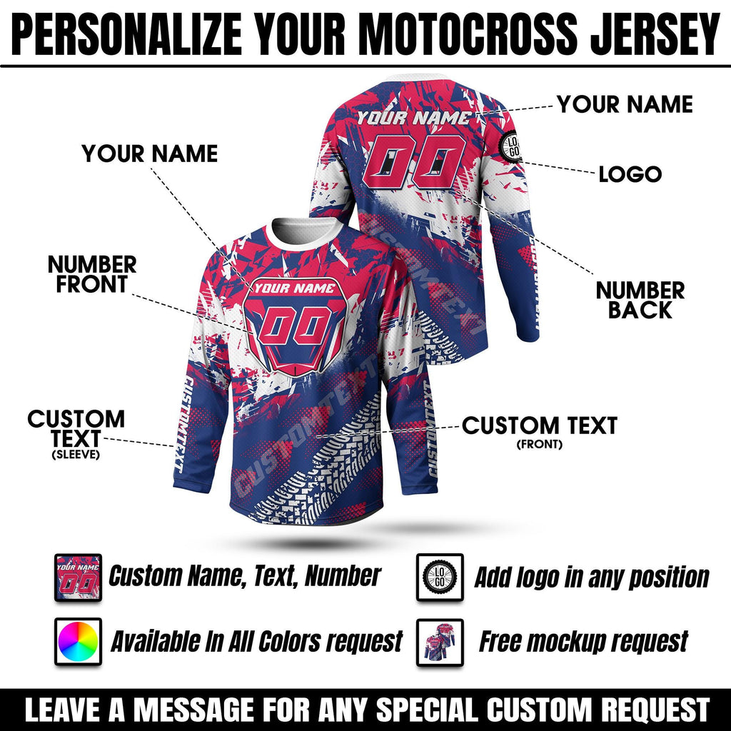 Custom Dirt Bike Long Sleeve Shirt, Personalized Name Number Motocross Rider Gift for Boyfriend, Racing Shirts Men, 3D Dirt Bike Shirt