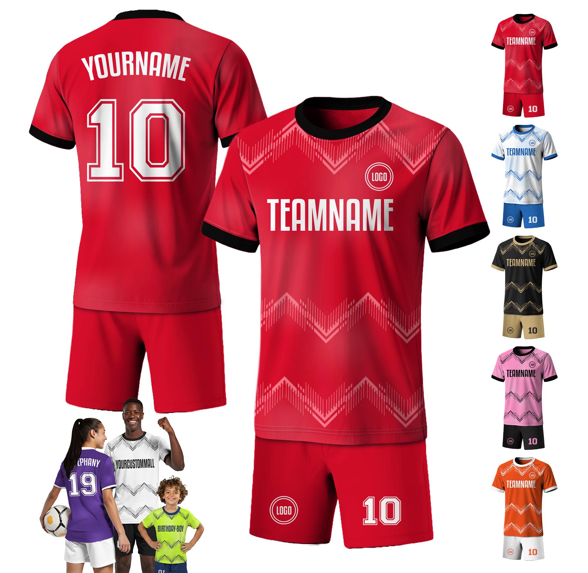 Custom Soccer Team Shirt for Men Women Youth Kid, Personalized Jersey with Name Logo Number, Red Soccer Jersey Shirt