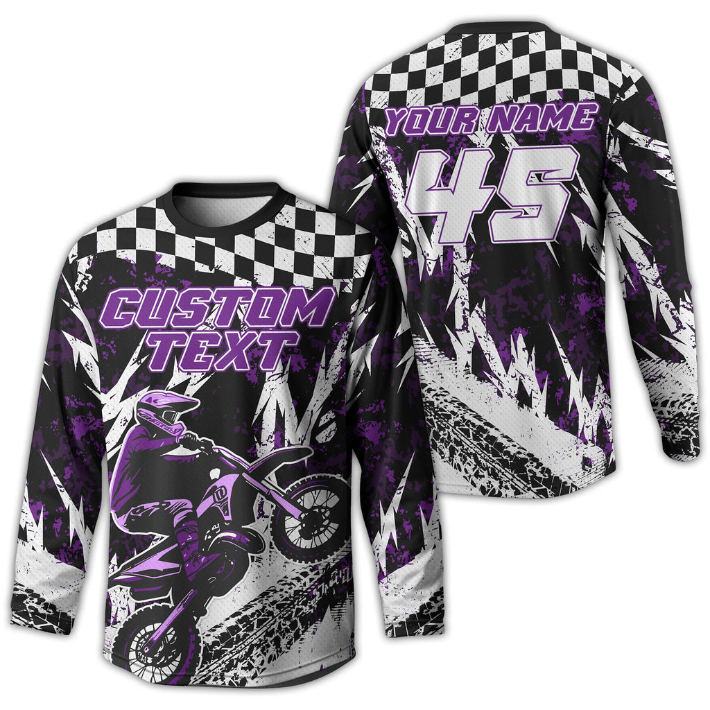Custom Name Number Motocross Rider Gift, Personalized Motocross Jersey for Adult Youth, Racing Team Shirt, Dirt Bike Long Sleeve Shirt