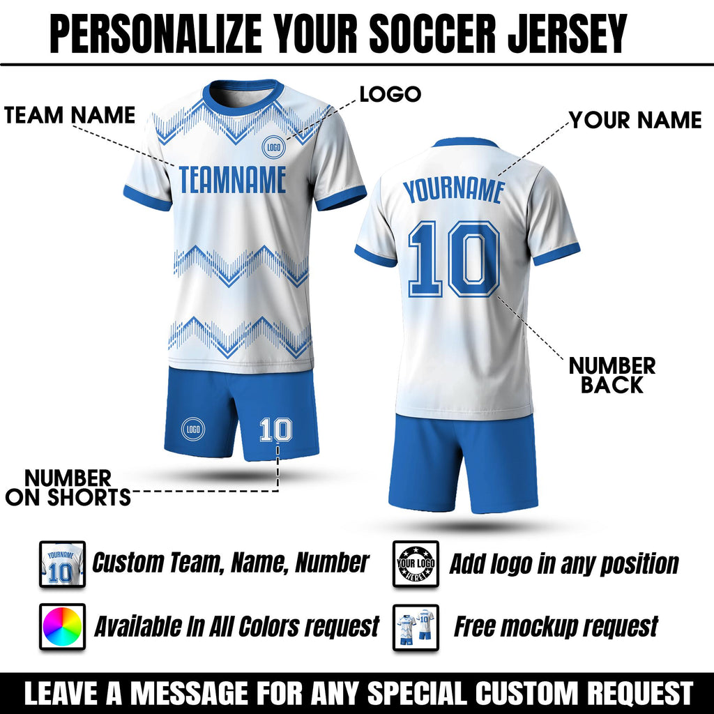 Customer Design Soccer Kits for Adult Kid, Personalized Youth Soccer Uniform with Team Name Logo Number, Birthday boy Jersey Shirt