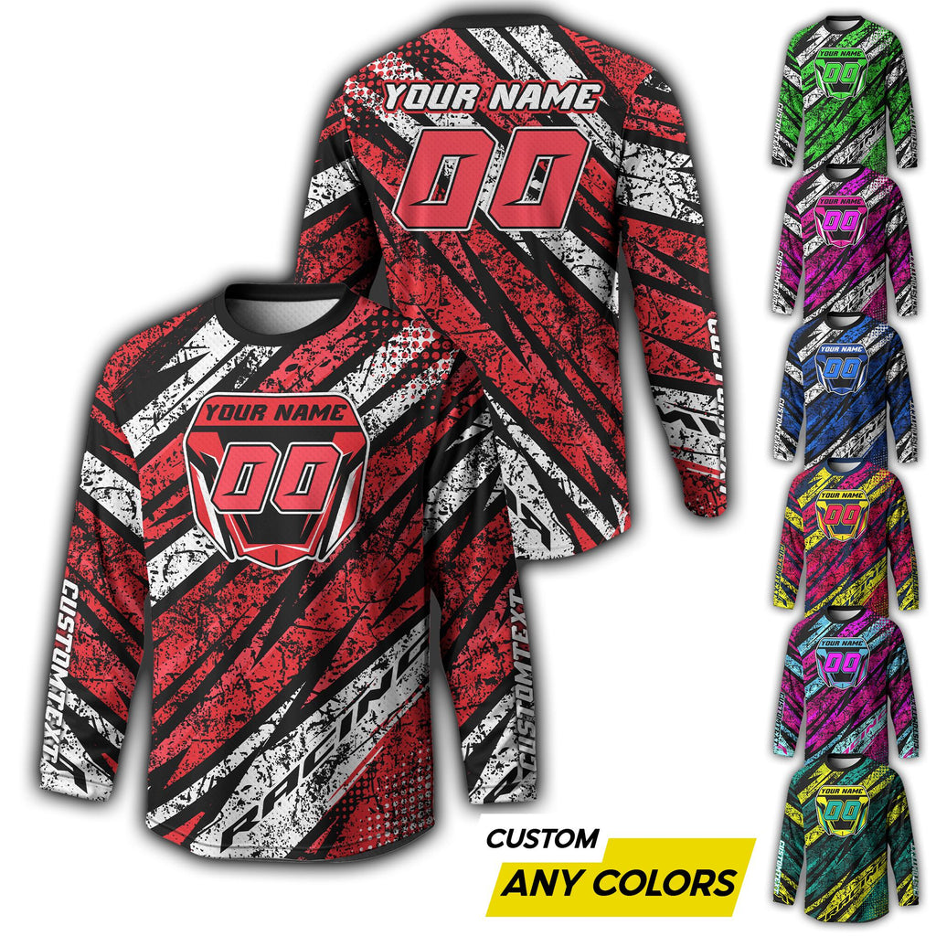 Personalized Dirt Bike Jersey Youth & Adult, Motocross Racing Shirt, Custom Name Number Motocross Team Rider Gift, Racing Team Shirt