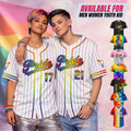 Custom Rainbow Pride Baseball Jersey, Personalized LGBT Team Shirt for Men Women Youth Kid