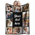 Custom Photo Blanket for Mom, Personalized Flannel Throw, Cozy Family Memories Gifts for Mother Wife from Daughter Husband
