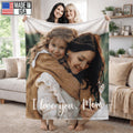 Personalized Mothers Day Birthday Gifts for Mom from Daughter Son Kids Husband, Custom Blanket with Photo Memories Gift