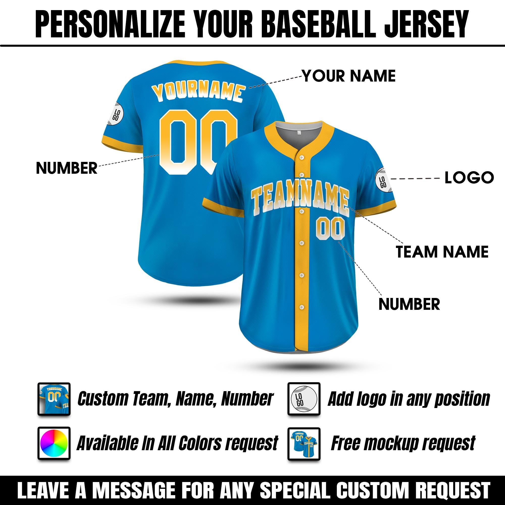 Custom Baseball Jersey - Personalized Name & Number logo, Team sport uniform for Men Women Youth Kid, Baseball Fan Gifts