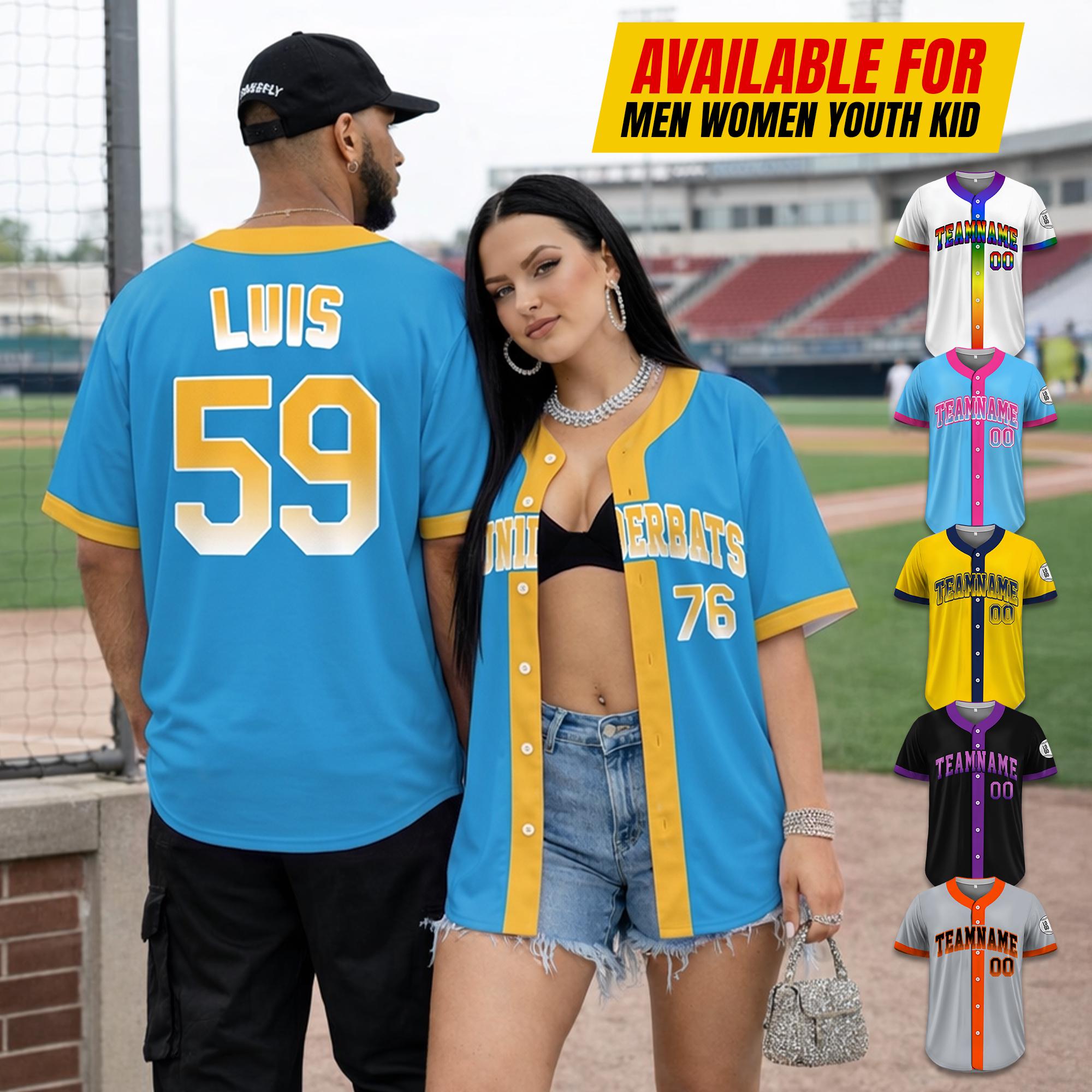 Custom Baseball Jersey - Personalized Name & Number logo, Team sport uniform for Men Women Youth Kid, Baseball Fan Gifts