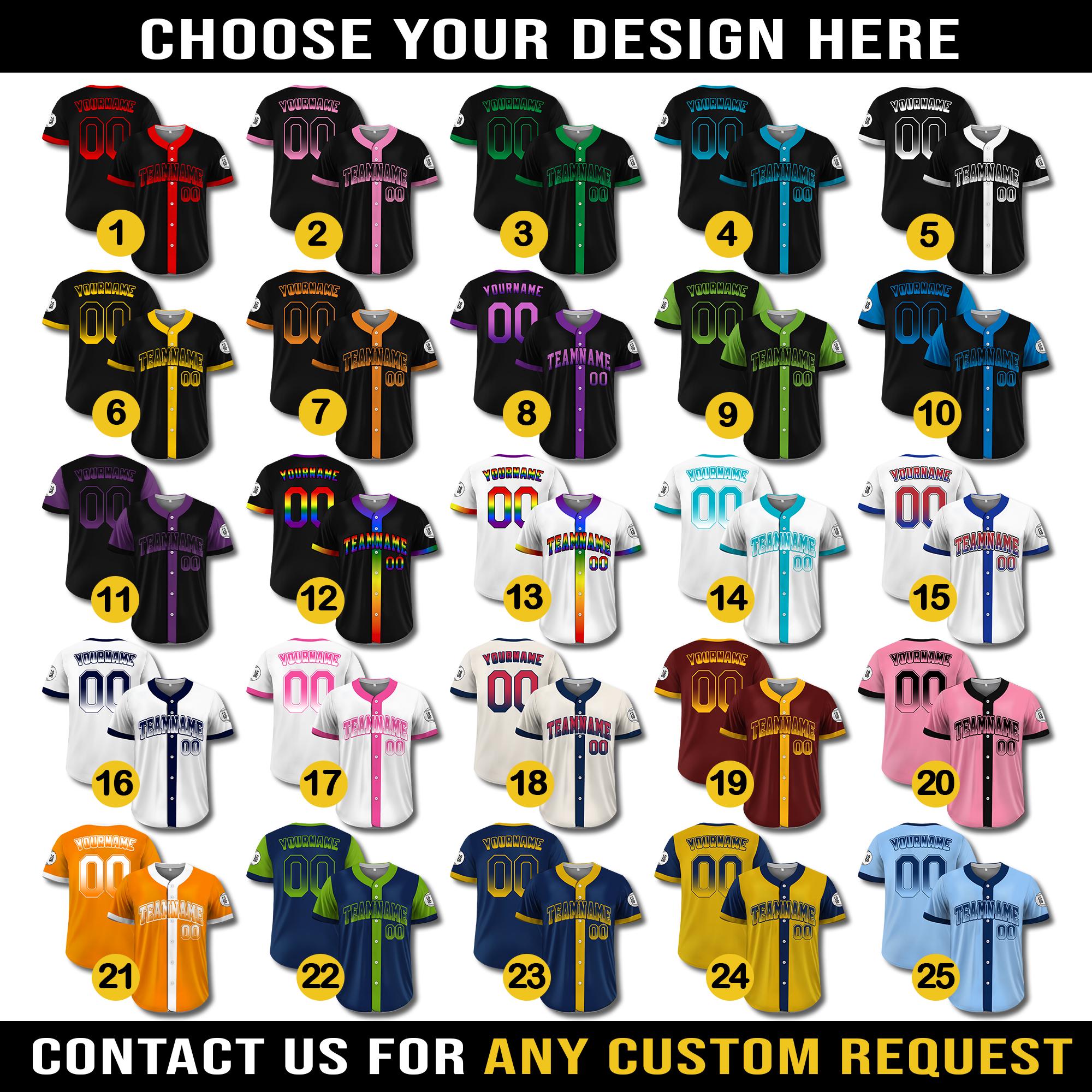 Custom Baseball Jersey - Personalized Name & Number logo, Team sport uniform for Men Women Youth Kid, Baseball Fan Gifts