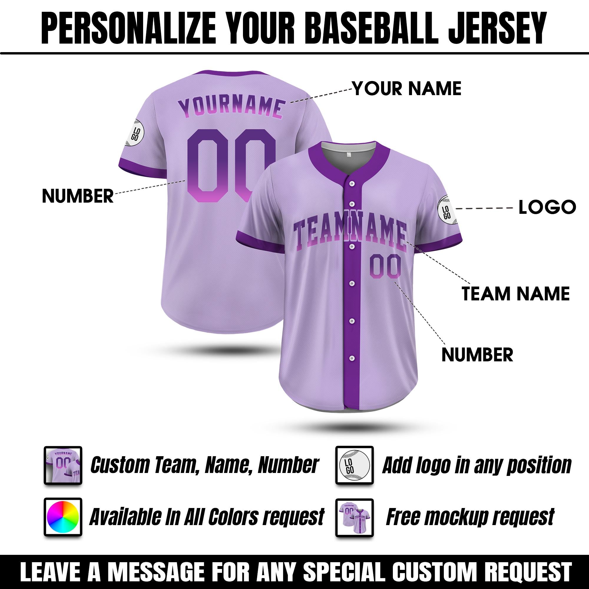 Custom Men Baseball Jersey - Personalized Name & Number logo, Team sport uniform for Adult Youth Kid, Baseball Fan Gifts Softball