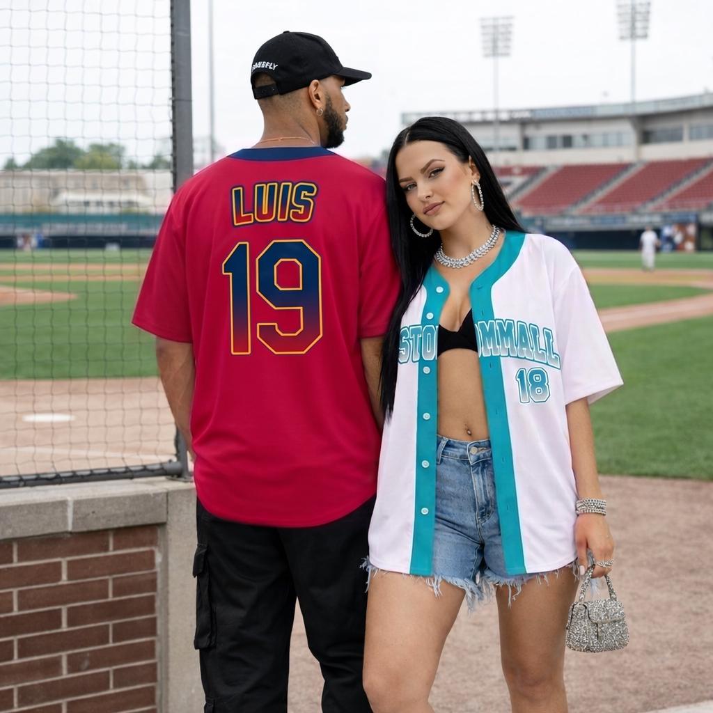 Custom Men Baseball Jersey - Personalized Name & Number logo, Team sport uniform for Adult Youth Kid, Baseball Fan Gifts Softball