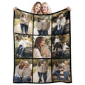 Personalized Photo Collage Blanket for Mother Grandma, Custom Family Memories Gift for Mom from Daughter Son Kids Husband