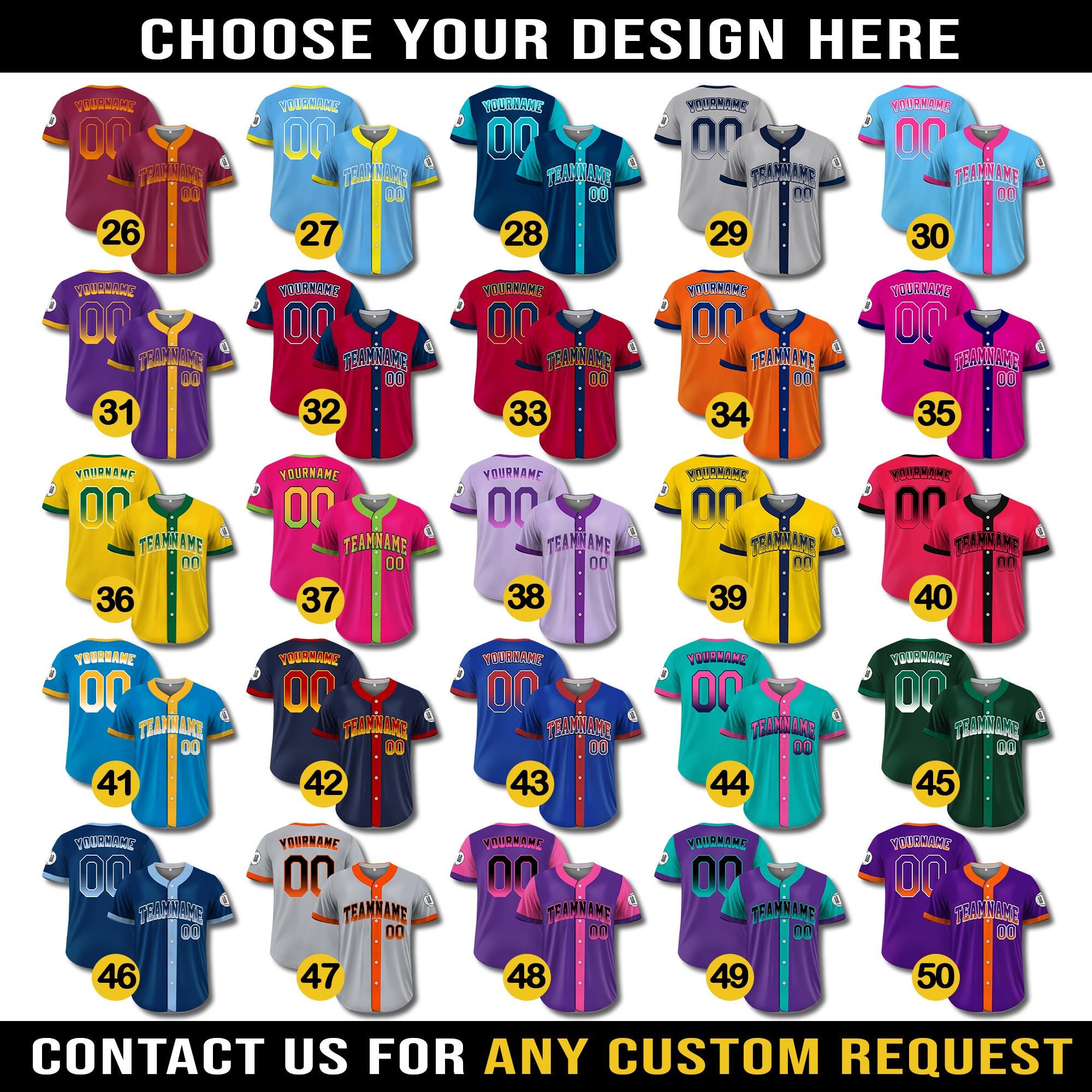 Custom Baseball Jersey - Personalized Name & Number logo, Team sport uniform for Men Women Youth Kid, Baseball Fan Gifts