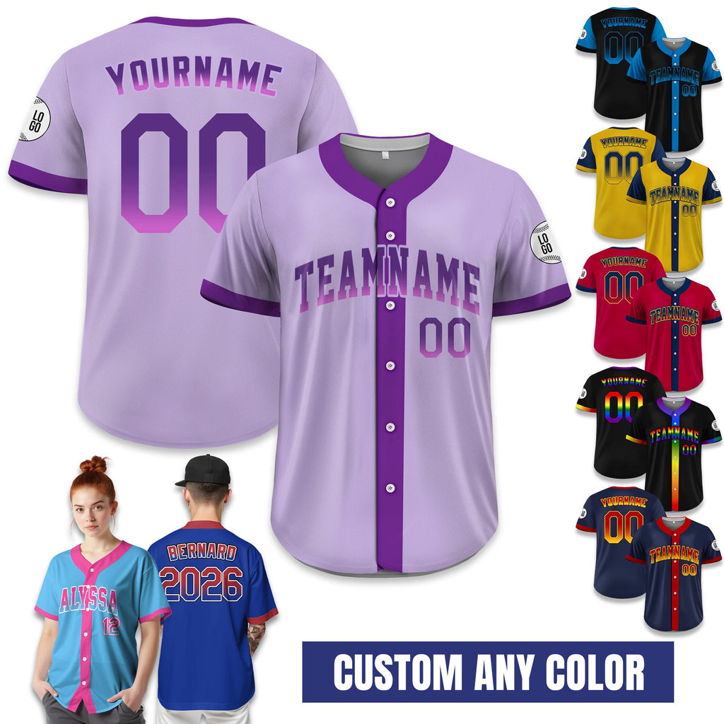 Custom Men Baseball Jersey - Personalized Name & Number logo, Team sport uniform for Adult Youth Kid, Baseball Fan Gifts Softball