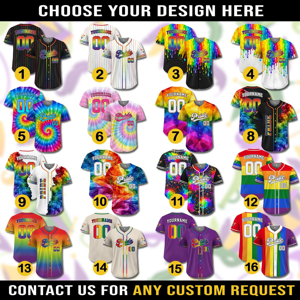 Custom Pride Baseball Jersey Matching Uniform, Personalized LGBT Team Shirt for Men Women Youth Kid, LGBT pride clothing