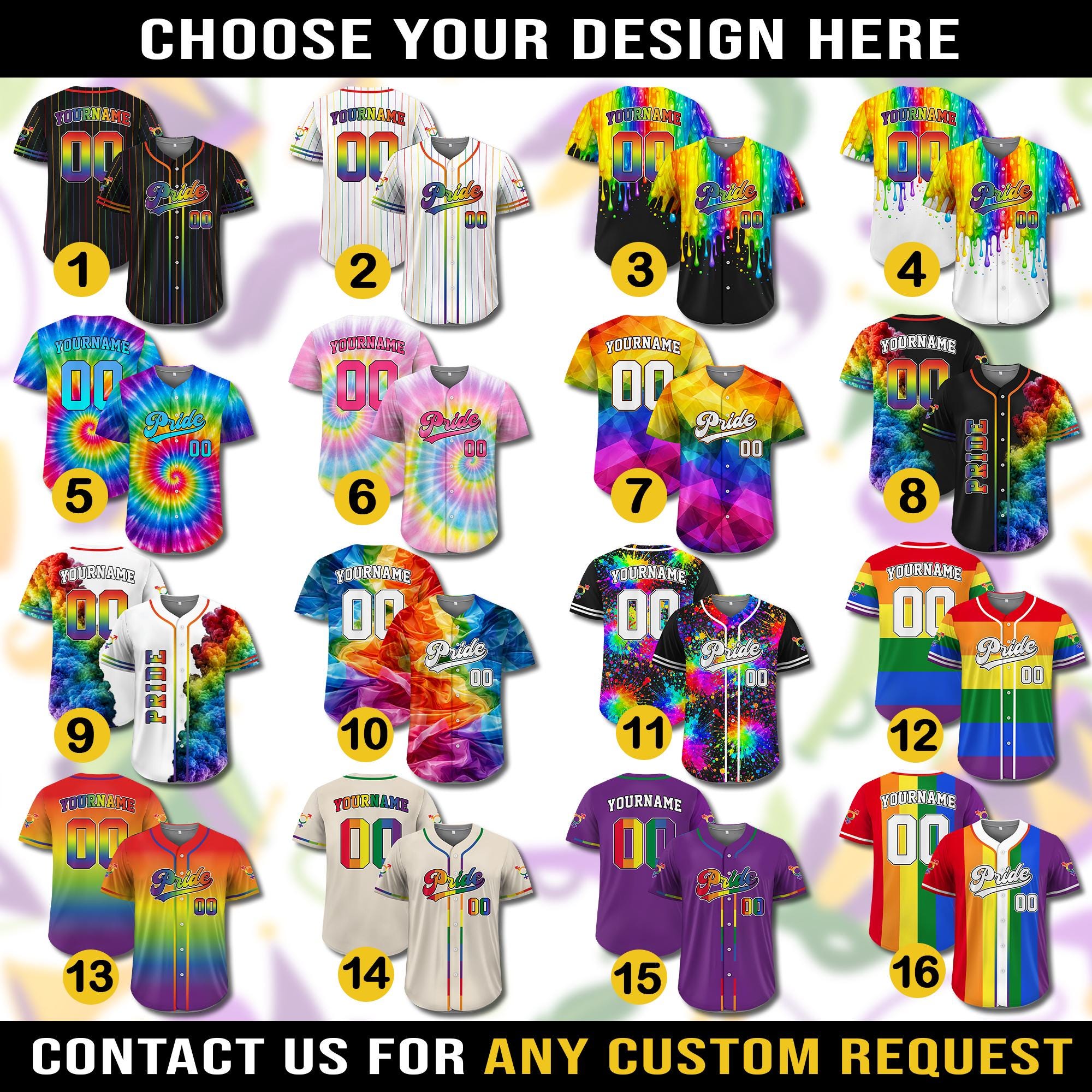 Custom Pride Baseball Jersey Matching Uniform, Personalized LGBT Team Shirt for Men Women Youth Kid, LGBT pride clothing